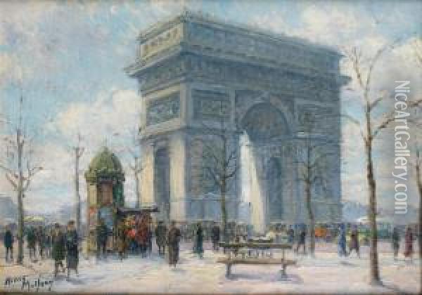 Paris, 
L'arc De Triomphe Oil Painting - Henri Malfroy
