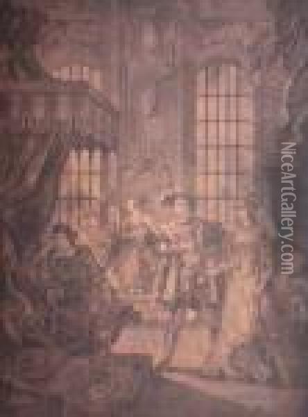 King Henryeighth And Anne Boleyn Oil Painting - William Hogarth