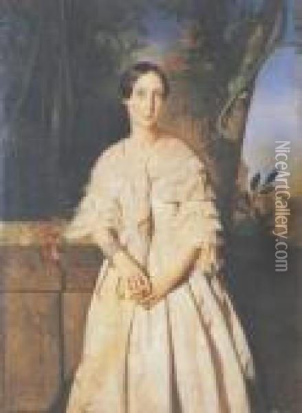 Portrait De La Comtesse De Latour-maubourg Oil Painting - Theodore Chasseriau