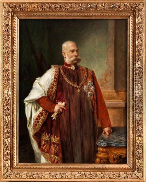 Portraitbildnis Des Osterreichischenkaisers Franz Joseph I. Oil Painting - Hans Zatzka