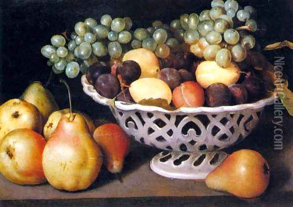 Maiolica Basket of Fruit Oil Painting - Galizia Fede