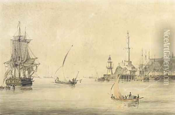 The port of Genoa Oil Painting - John Thomas Serres