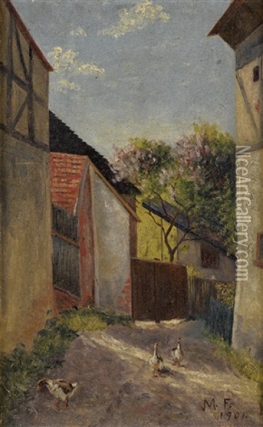 Farm On A Spring Day Oil Painting - Frank Morley Fletcher