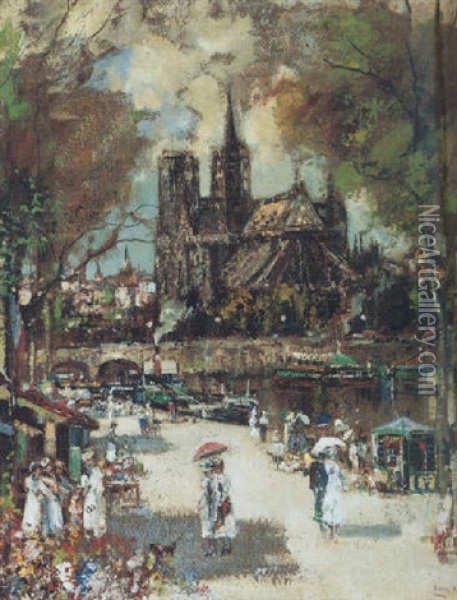 Notre Dame, Paris Oil Painting - James Kay