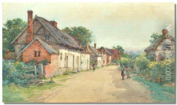 A Village Scene Oil Painting - Creswick Boydell