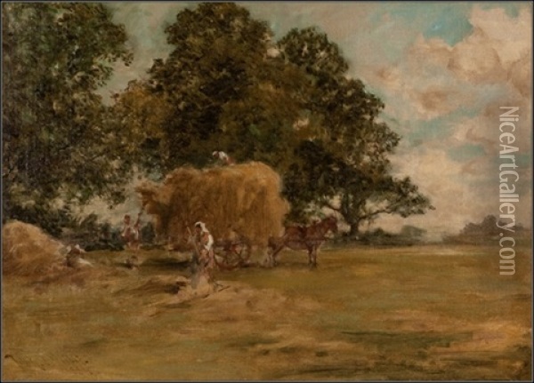 Gathering Hay Oil Painting - Pollock Sinclair Nisbet