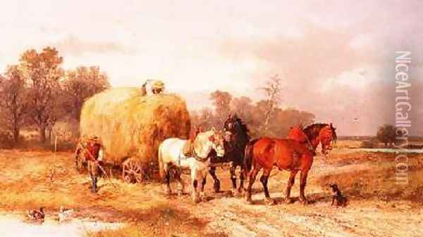 Carting hay Oil Painting - Alexis de Leeuw