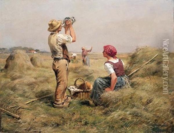 The Haymakers Oil Painting - Joseph Julien