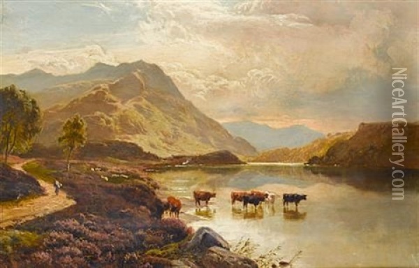 Loch Inchair, Perthshire (+ Glen Rosie, Isle Of Arran; Pair) Oil Painting - Sidney Richard Percy
