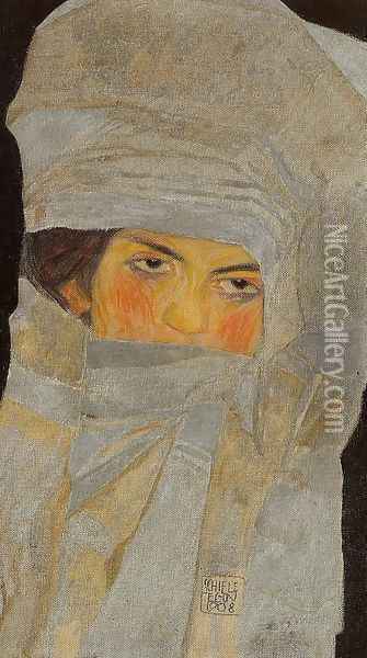 Portrait of Melanie (The Artist's Sister) Oil Painting - Egon Schiele