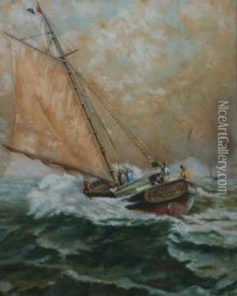 The Race, Alice Out Of Baltimore Oil Painting - M. Louise Stowell