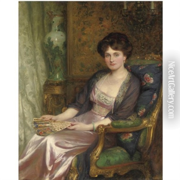 Portrait Of Mrs George Pinckard Oil Painting - Frank Dicksee