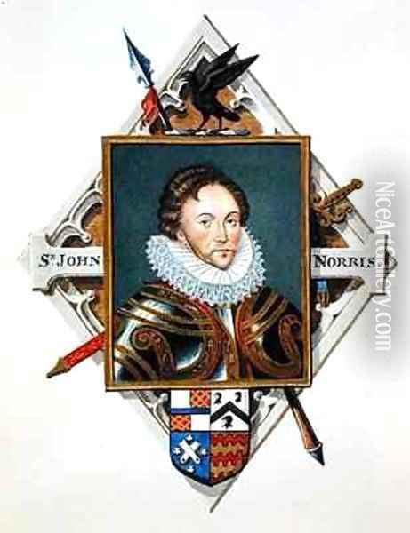 Portrait of Captain Sir John Norris from Memoirs of the court of Queen Elizabeth Oil Painting - Sarah Countess of Essex