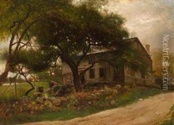 Old Farm House In The Catskills Oil Painting - Arthur Parton