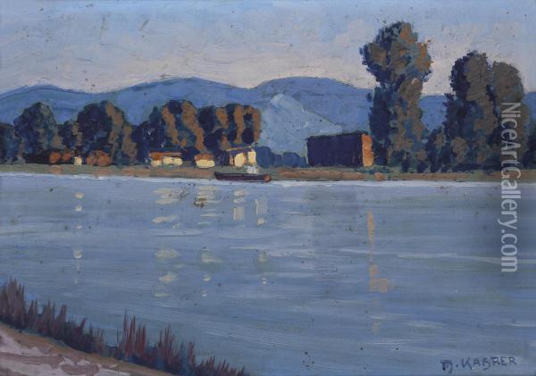 On The Danube Oil Painting - Max Kahrer