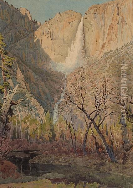 Yosemite Falls Oil Painting - Gunnar M. Widforss