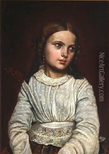 Portrait Of A Girl Oil Painting - Vilhelm Rosenstand