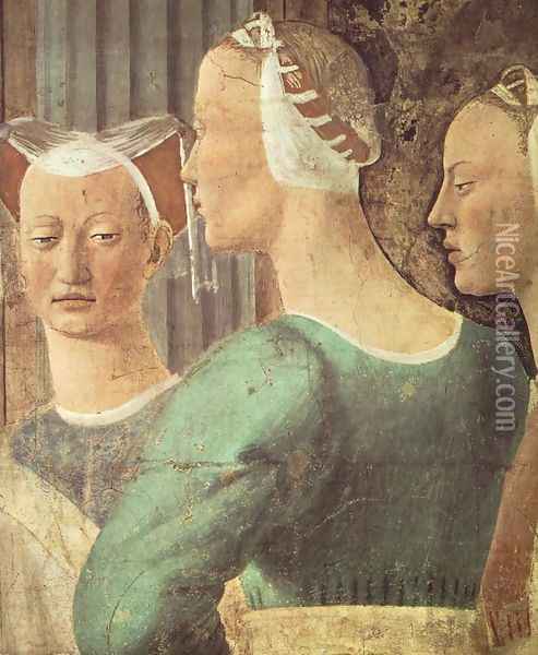 Meeting of Solomon and the Queen of Sheba (detail-2) c. 1452 Oil Painting - Piero della Francesca