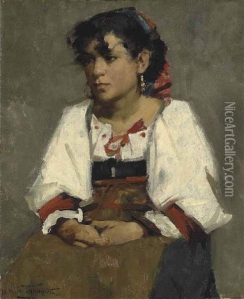 Italian Peasant Girl Oil Painting - Henry Herbert La Thangue
