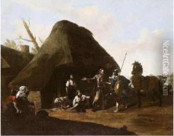 Erminia And The Shepherds Oil Painting - Michelangelo Cerqouzzi