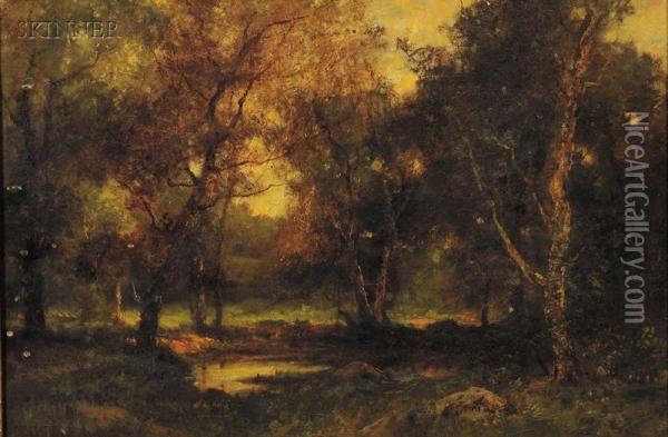 Woodland Landscape Oil Painting - Charles Linford