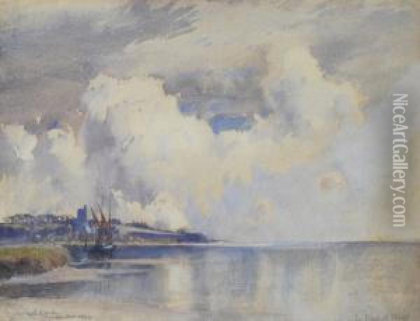 A Coastal Scene Oil Painting - Louis Burleigh Bruhl