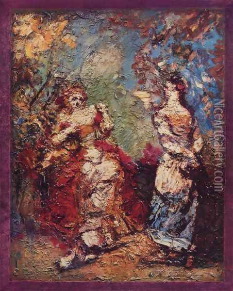 The Precious Ridicules Oil Painting - Adolphe Joseph Thomas Monticelli