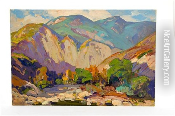 Western Landscape Oil Painting - Franz Arthur Bischoff