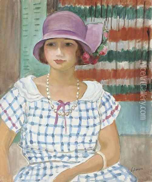 Nono au chapeau rose Oil Painting - Henri Lebasque