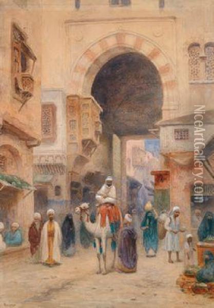 Tor In Kairo Oil Painting - Frans Wilhelm Odelmark