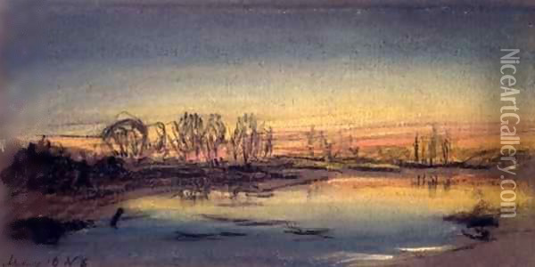 Sunset 3 Oil Painting - William Ascroft