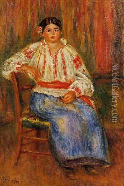 Young Roumanian Oil Painting - Pierre Auguste Renoir