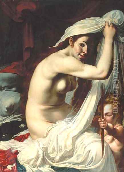 Venus and Cupid Oil Painting - Werner Jacobsz. van den Valckert