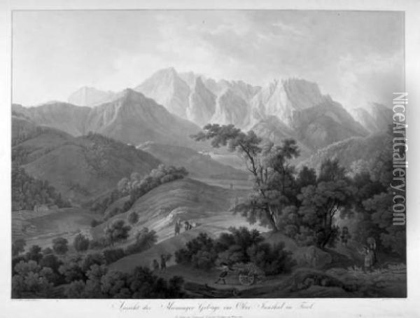 Ansicht Der Mieminger Gebirge Im Ober=innthal In Tirol Oil Painting - Christian Haldenwang