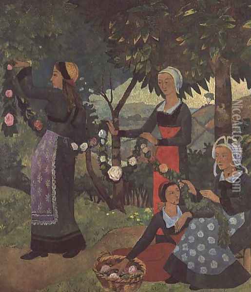 The Garland of Roses, c.1898 Oil Painting - Paul Serusier