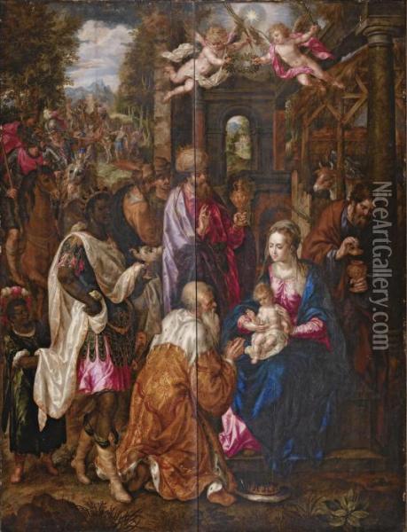 L'adoration Des Mages Oil Painting - Hendrik De Clerk