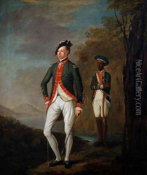 A British Officer of a Madras Sepoy Battalion Attended by a Sepoy Servant Oil Painting - Carl C.A. von Imhoff