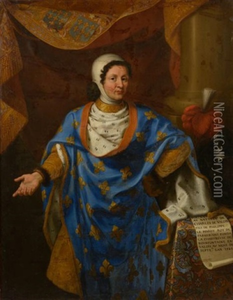 Portrait De Charles De Valois Oil Painting - Louis Licherie De Beurie