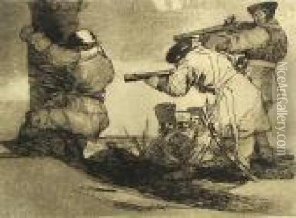 Barbaros!; Tanto Y Mas, From Los Desastres De La Guerra Oil Painting - Francisco De Goya y Lucientes
