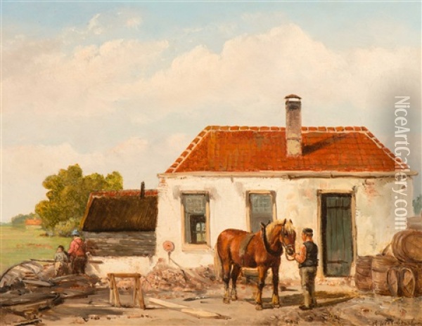The Barrel Maker Oil Painting - Georgius Heerebaart