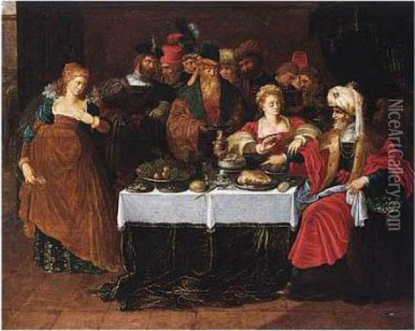 The Feast Of Herod Oil Painting - Frans II Francken