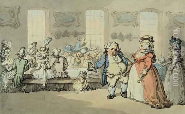 The Breakfast, from Scenes at Bath Oil Painting - Thomas Rowlandson