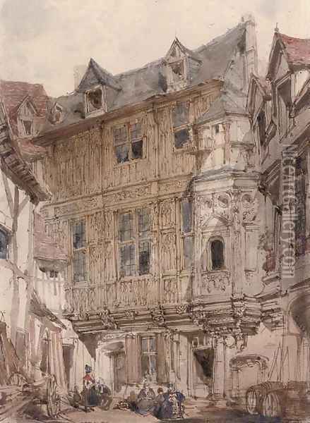 The backstreets of Rouen Oil Painting - Joseph Nash