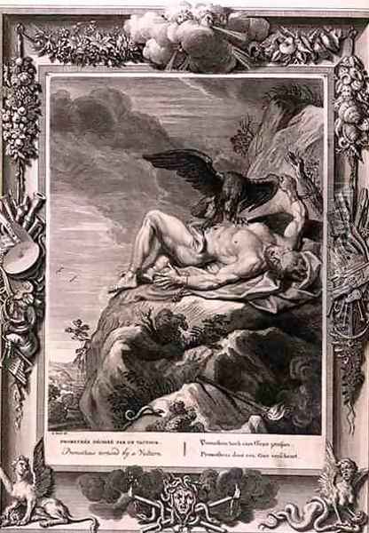Prometheus Tortured by A vulture, 1731 Oil Painting - Bernard Picart