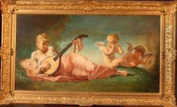 Concert A La Nymphe Et Aux Amours Oil Painting - Emile Meyer
