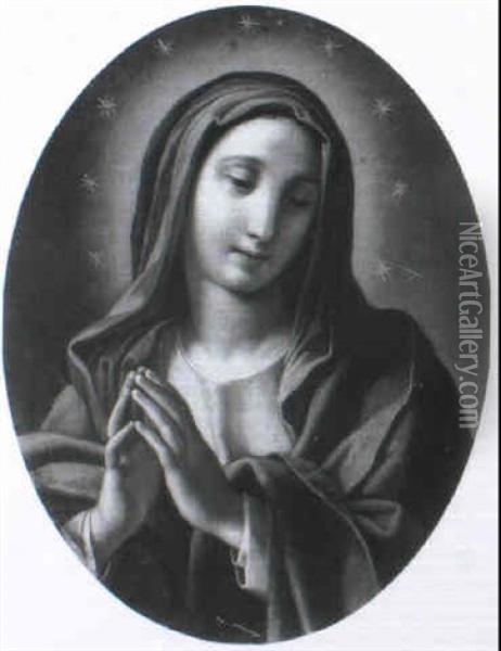 The Madonna At Prayer Oil Painting - Francesco de Mura