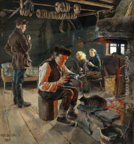 Rustic Life Oil Painting - Akseli Gallen-Kallela