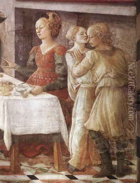 Herod's Banquet (detail-3) 1452-65 Oil Painting - Fra Filippo Lippi