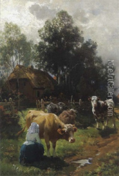 Motiv Aus Pommern Oil Painting - Adolf Chelius