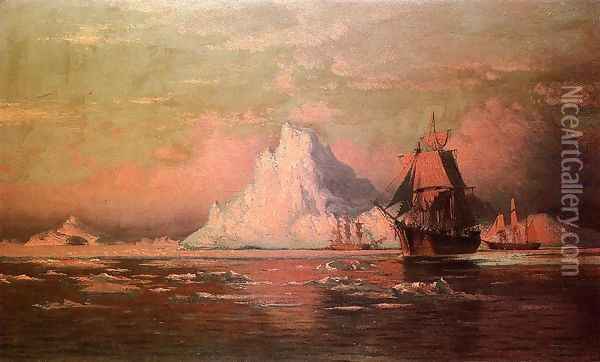 Whalers After the Nip in Melville Bay Oil Painting - William Bradford